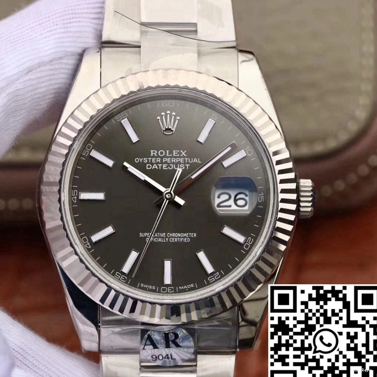 AR Rolex Black 126334 Datejust Factory Dial 41 0305